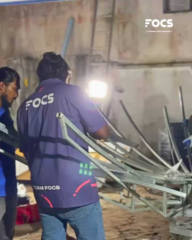 FOCS team carrying out a fiber installation